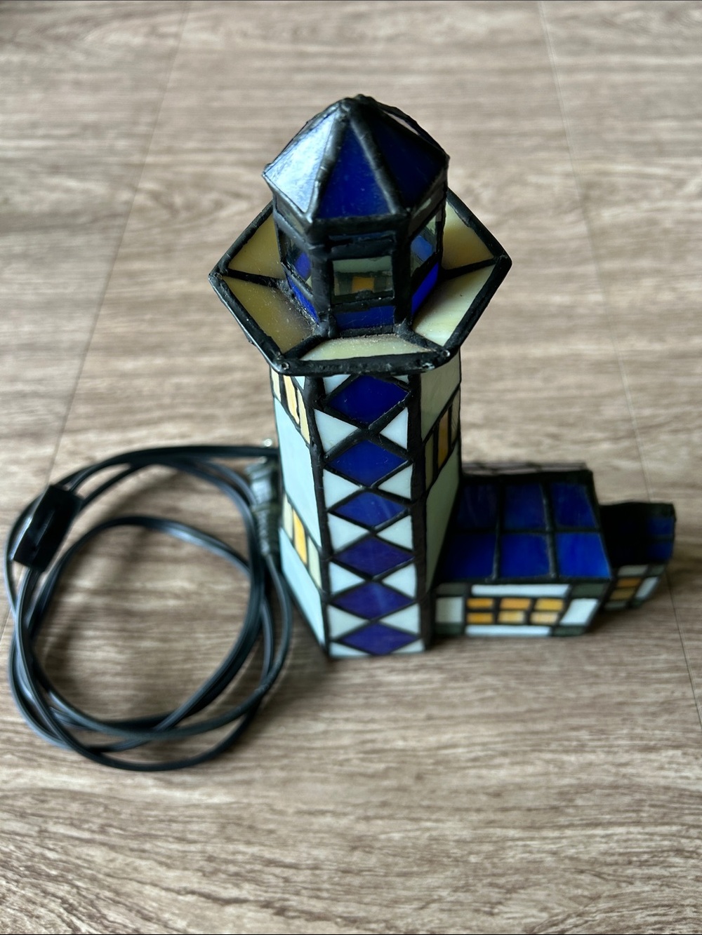 Colored Glass Lighthouse Accent Lamp - bulb included
